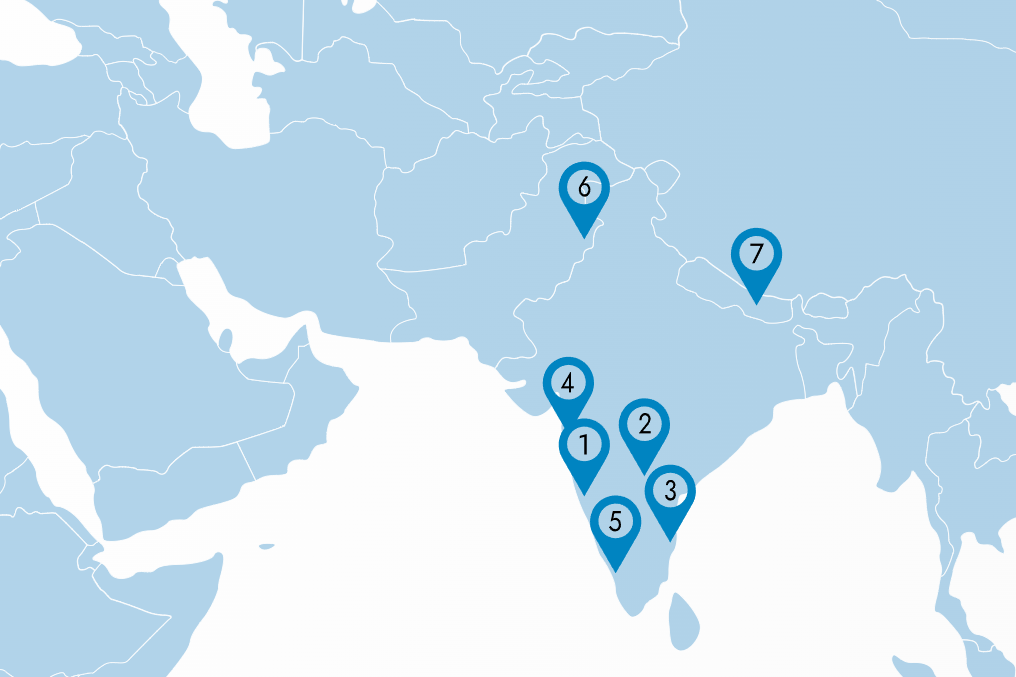 Übersichtskarte der Standorte von Cleft-Zentren